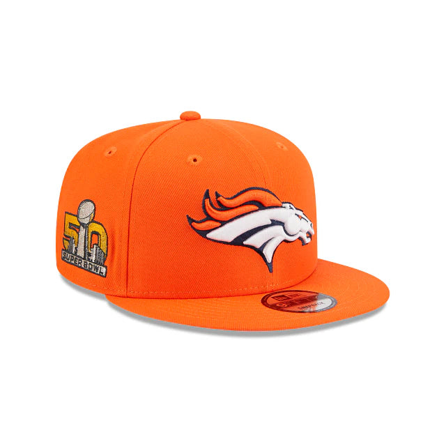 Custom Hats for Outdoor Workers-New Era Denver Broncos Evergreen Side Patch 9FIFTY Snapback Hat -