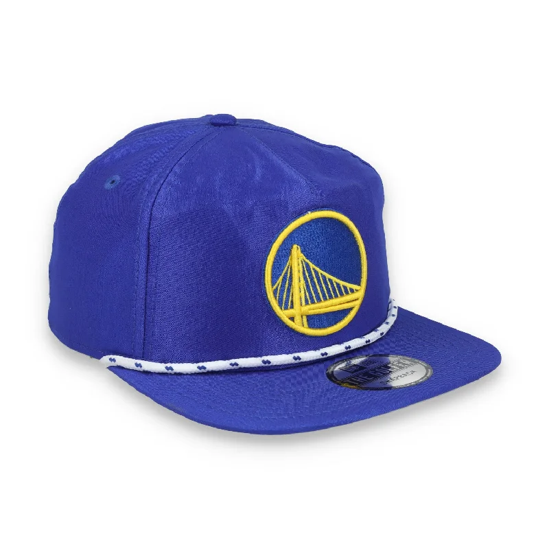 Custom Hats with Graphics-New Era Golden State Warriors Golfer Team Rope Snapback Hat - Blue