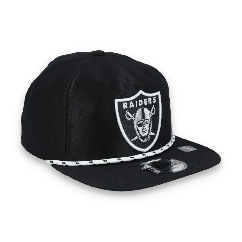 Custom Hats with Embroidery-New Era Las Vegas Raiders Golfer Team Rope Snapback Hat - Black