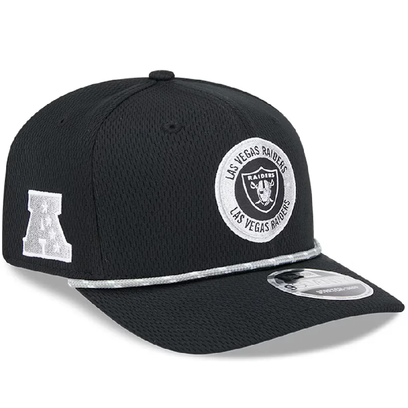 Custom Straw Hats-New Era Las Vegas Raiders Sideline 9SEVENTY Adjustable Cap-Black