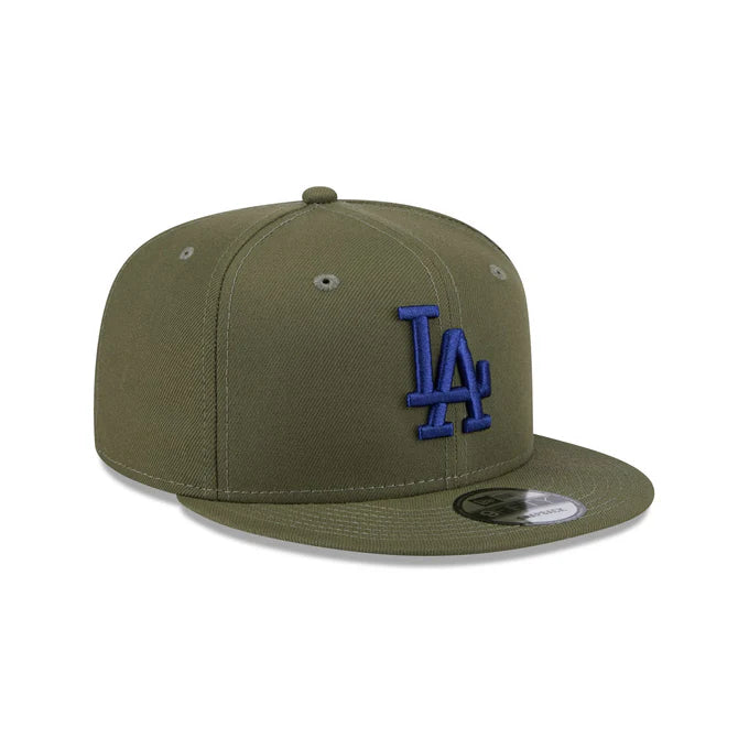 Custom Hats for Rainy Days-New Era Los Angeles Dodgers 9FIFTY Snapback Hat- Olive Green