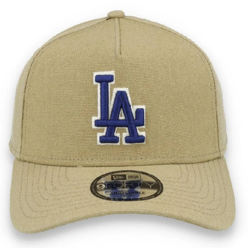 Custom Hats with Snapbacks-New Era Los Angeles Dodgers Logo Essentials A Frame 9FORTY Adjustable Hat