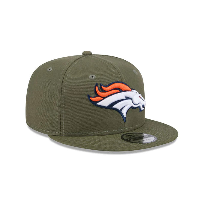 Custom Hats for Fashionable Streetwear-New Era Men's Denver Broncos 9FIFTY Snapback Hat-Olive Green