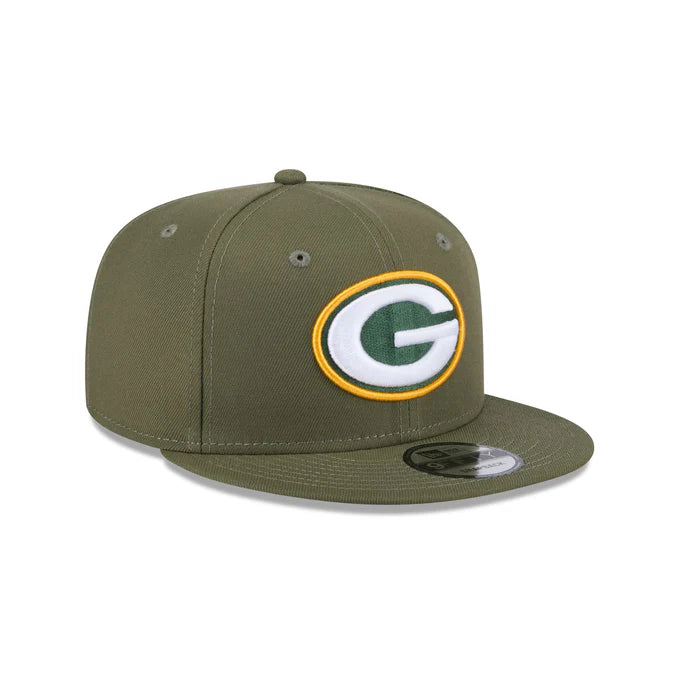 Custom Hats with Cool Designs-New Era Men's Green Bay Packers 9FIFTY Snapback Hat-Olive Green