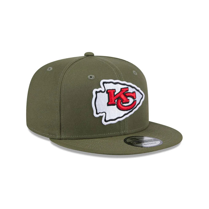 Custom Hats for Travel Comfort-New Era Men's Kansas City Chiefs 9FIFTY Snapback Hat-Olive Green