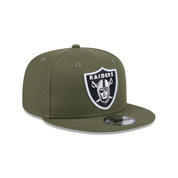 Custom Hats with Bold Graphics-New Era Men's Las Vegas Raiders 9FIFTY Snapback Hat-Olive Green