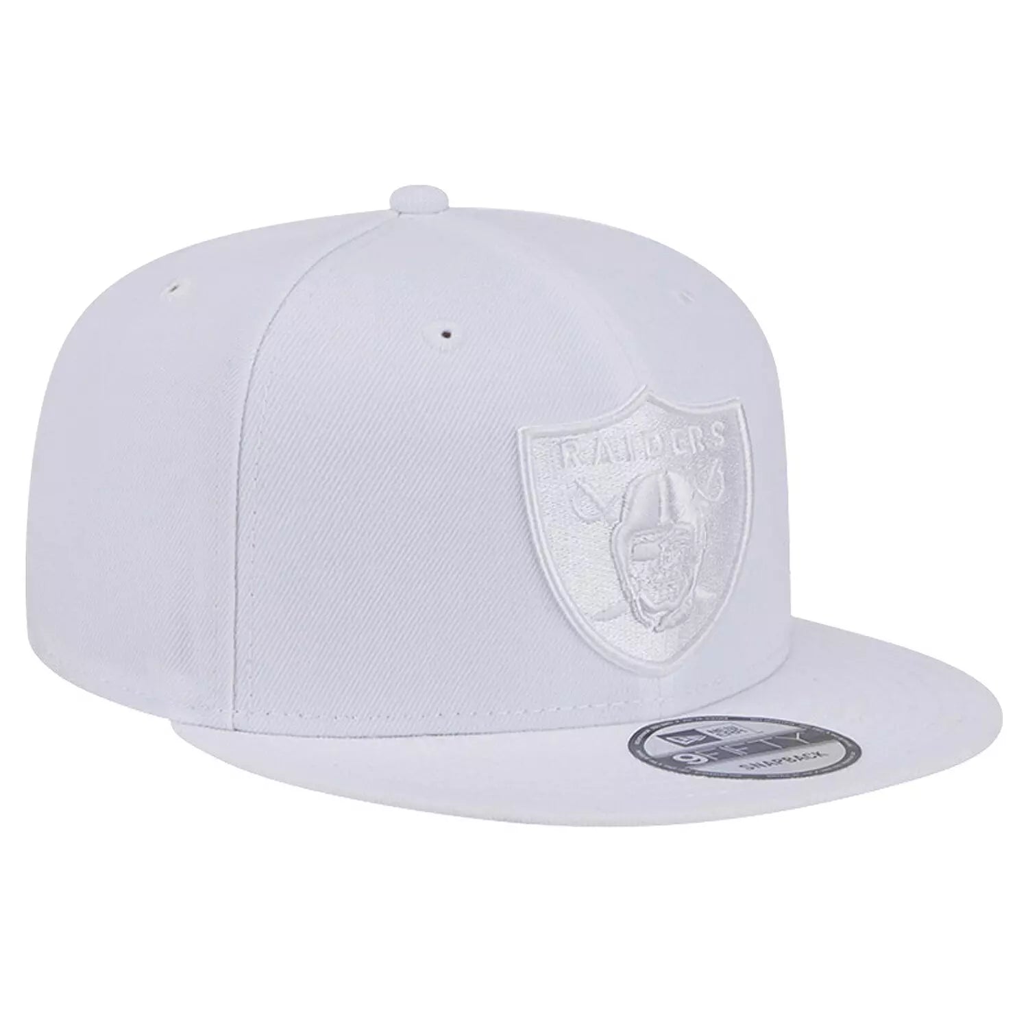 Custom Hats for All Genders-New Era Men's Las Vegas Raiders White On White 9FIFTY Snapback Hat-