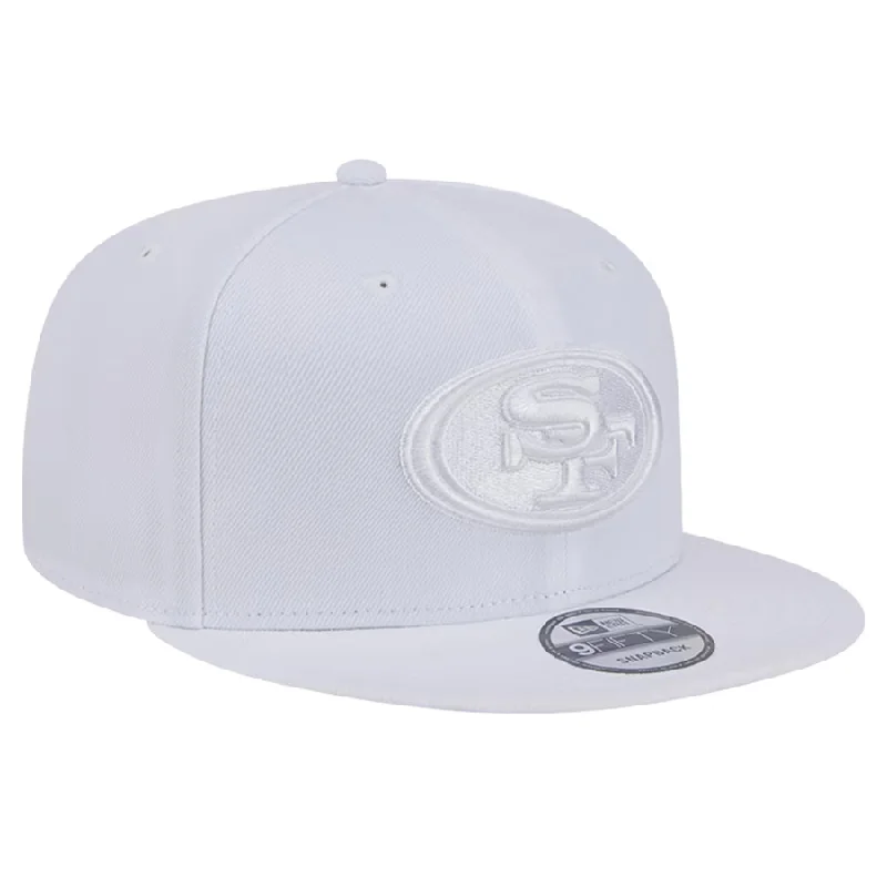 Custom Hats with Cooling Technology-New Era Men's San Francisco 49ers White On White 9FIFTY Snapback Hat-