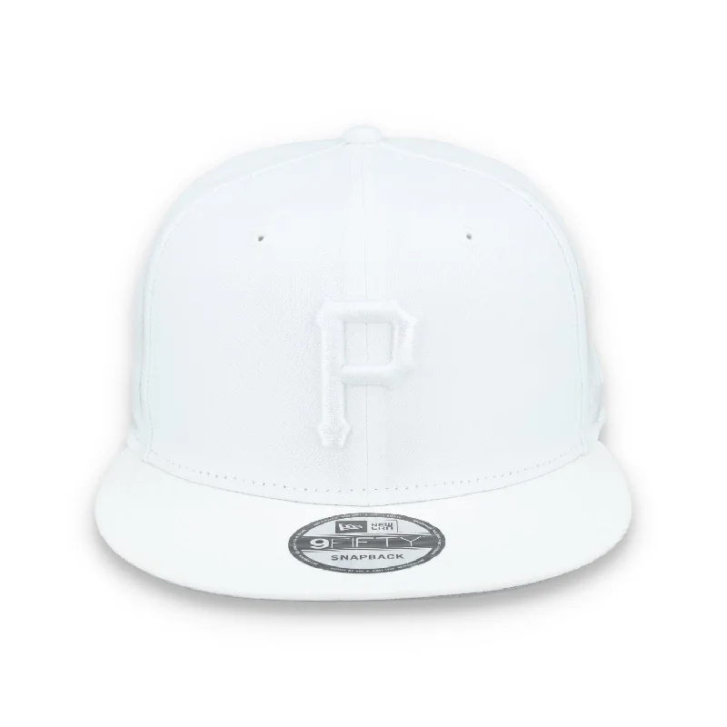 Custom Hats for Protection from the Sun-New Era Pittsburgh Pirates White on White 9FIFTY Snapback Hat-