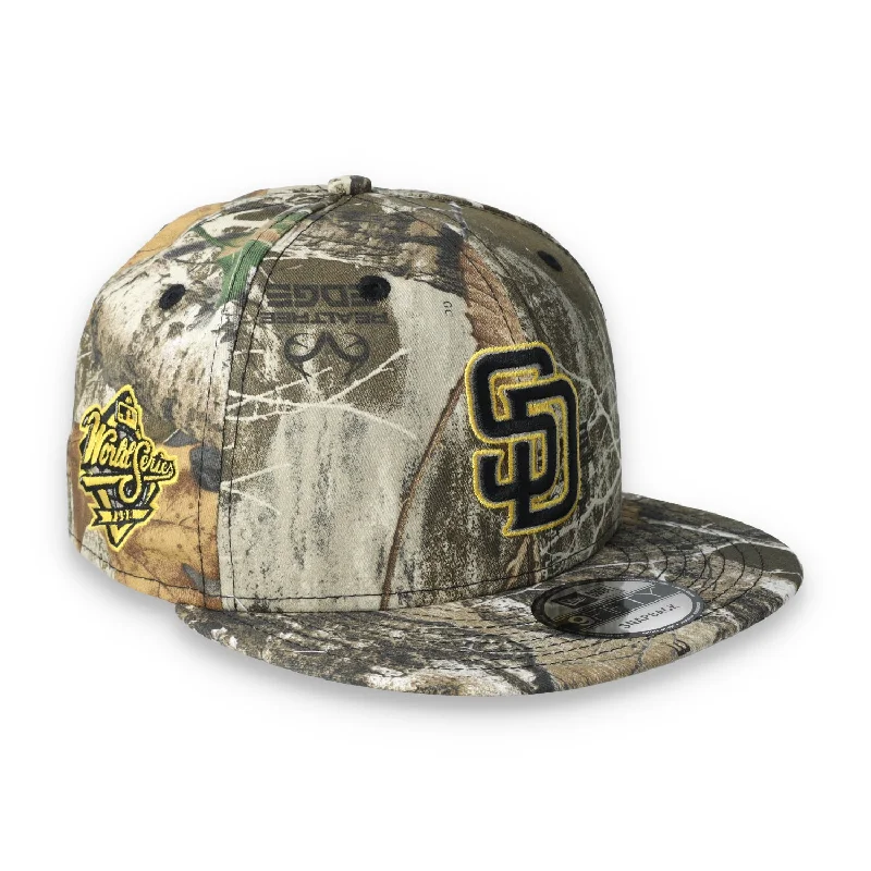 Custom Hats for Road Trips-New Era San Diego Padres 1998 World Series  9FIFTY Snapback Hat-Real Tree Camo