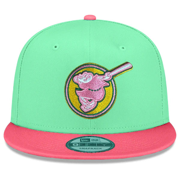 Custom Hats for Marathon Events-New Era San Diego Padres City Connect 9FIFTY Snapback Hat - Mint/Pink