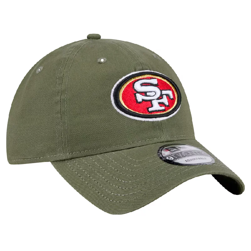 Custom Hats for Men-New Era San Francisco 49ers Core Classic 2.0 9TWENTY Adjustable Hat-Olive Green