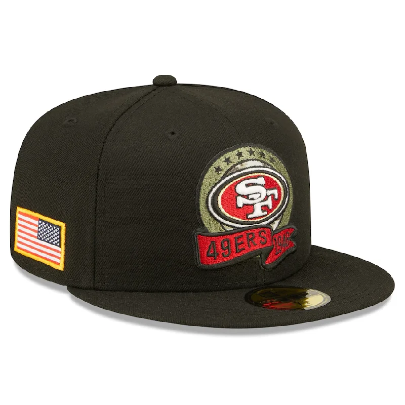 Custom Hats for Hot Weather Comfort-New Era San Francisco 49ers Salute To Service 59FIFTY Fitted Hat 2022