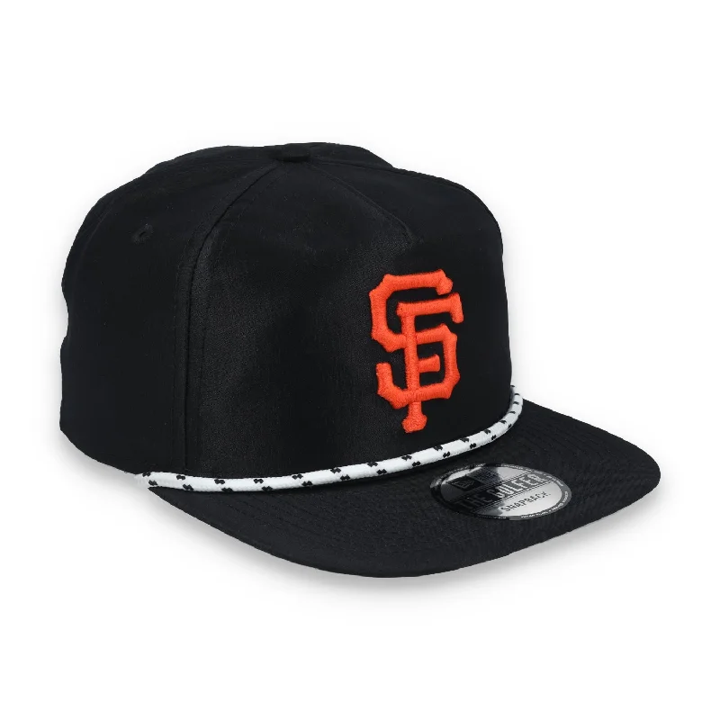 Custom Military Hats-New Era San Francisco Giants Golfer Team Rope Snapback Hat - Black