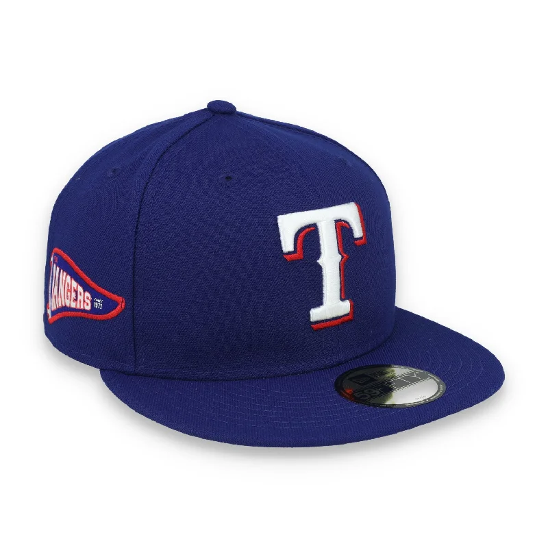 Custom Hats for Family Events-New Era Texas Rangers Pennant Side Patch 59FIFTY Fitted Hat