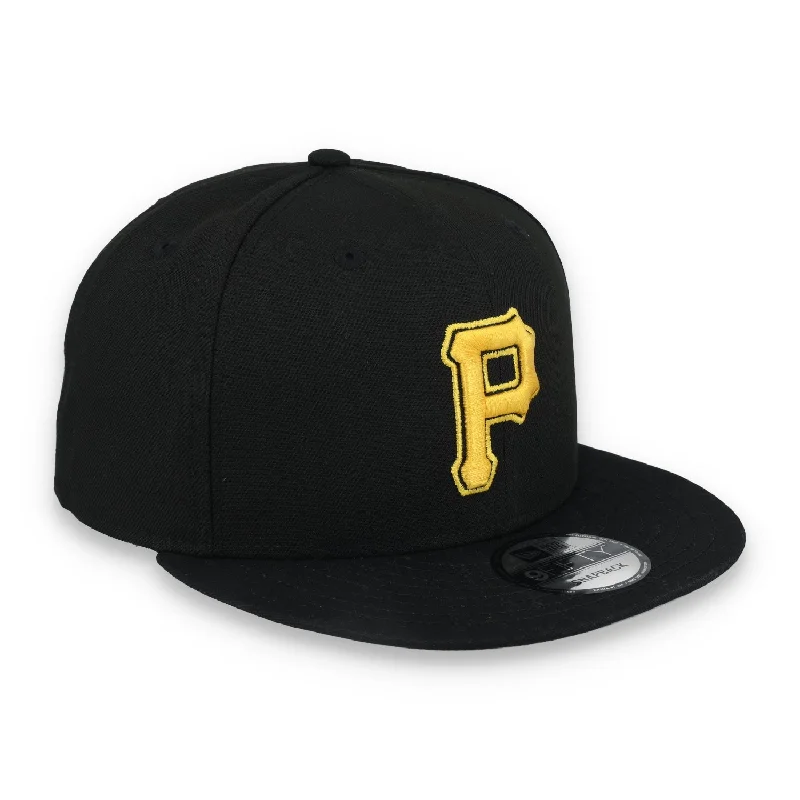 Custom Hats for Sports Merchandise-New Era Youth Pittsburgh Pirates 9FIFTY Snapback Adjustable Hat - Black