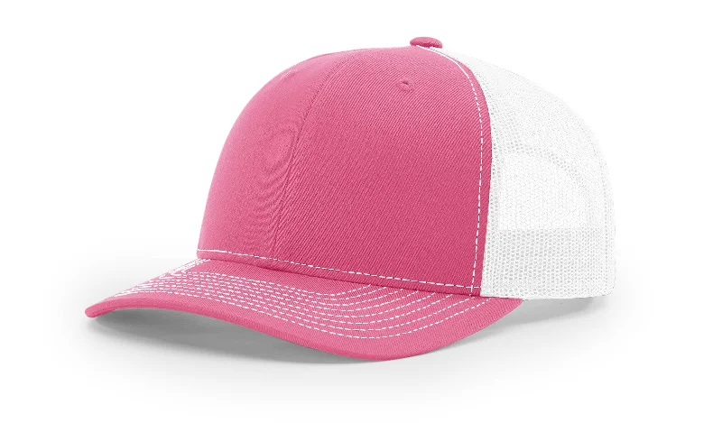 Custom Hats for Fishing-Snapback Trucker Cap -Hot Pink/ White