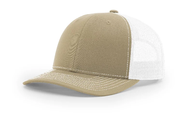 Custom Hats for Travel-Snapback Trucker Cap-Khaki/White