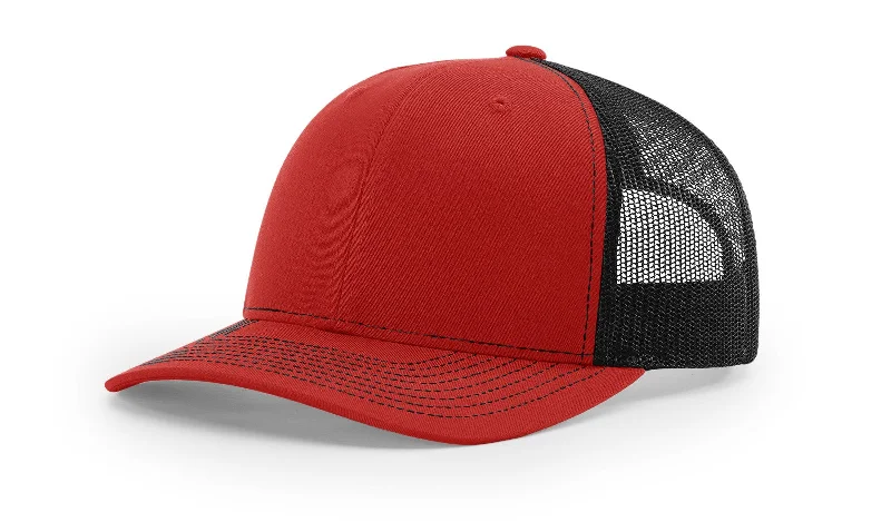 Custom Hats for Running-Snapback Trucker Cap -Red/Black