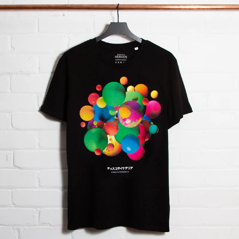 T-Shirt for Team Branding-006 Disco Psychedelia Front Print - Tshirt - Black