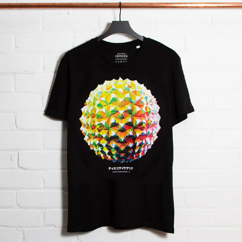 T-Shirt for Holiday Sales Promotions-007 Disco Psychedelia Front Print - Tshirt - Black