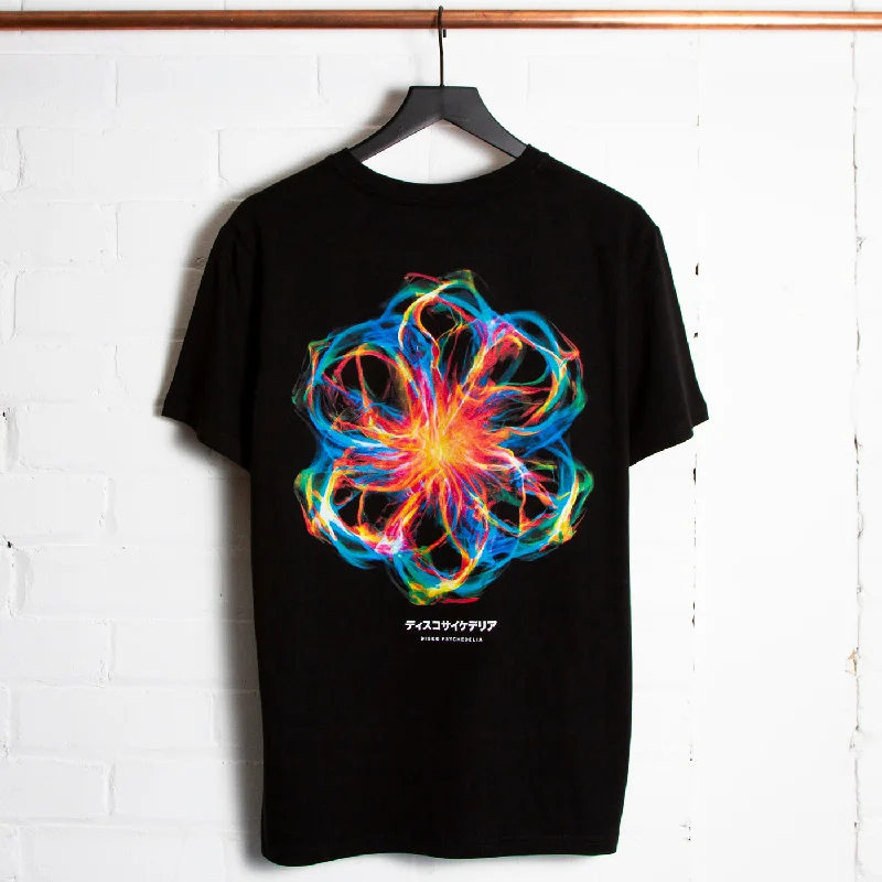 T-Shirt for Group Photoshoots-016 Disco Psychedelia Back Print - Tshirt - Black