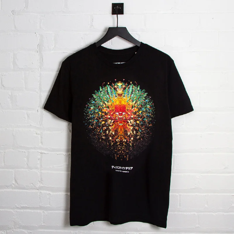 T-Shirt for Loose-Fit Comfort-021 Disco Psychedelia Front Print - Tshirt - Black