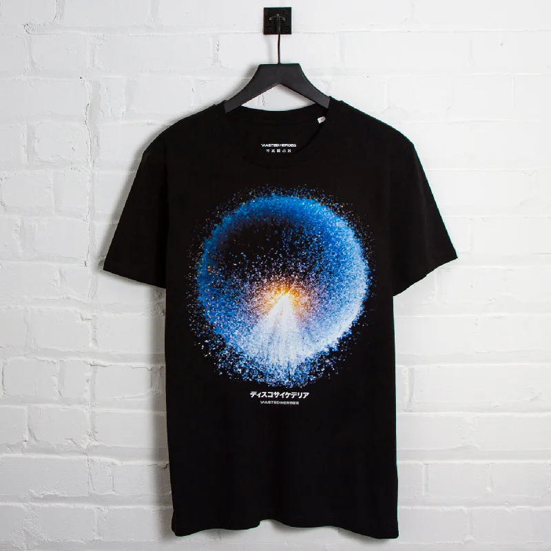 T-Shirt for Slim Fit Design-022 Disco Psychedelia Front Print - Tshirt - Black