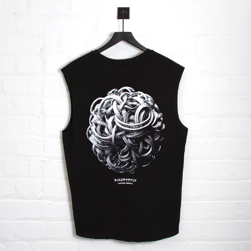 T-Shirt with Vintage Designs-023 Disco Psychedelia - Tank Tshirt - Black