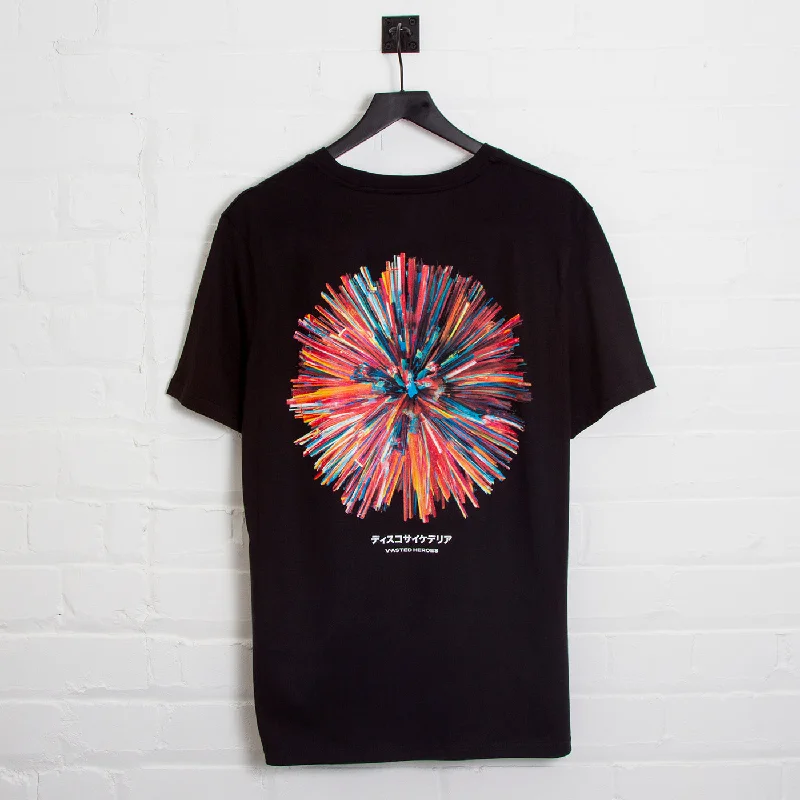 T-Shirt for School Uniforms-024 Disco Psychedelia Back Print - Tshirt - Black