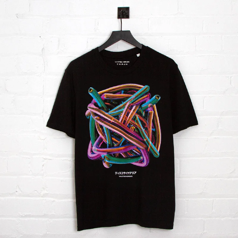 T-Shirt for Classic Designs-036 Disco Psychedelia Front Print - Tshirt - Black