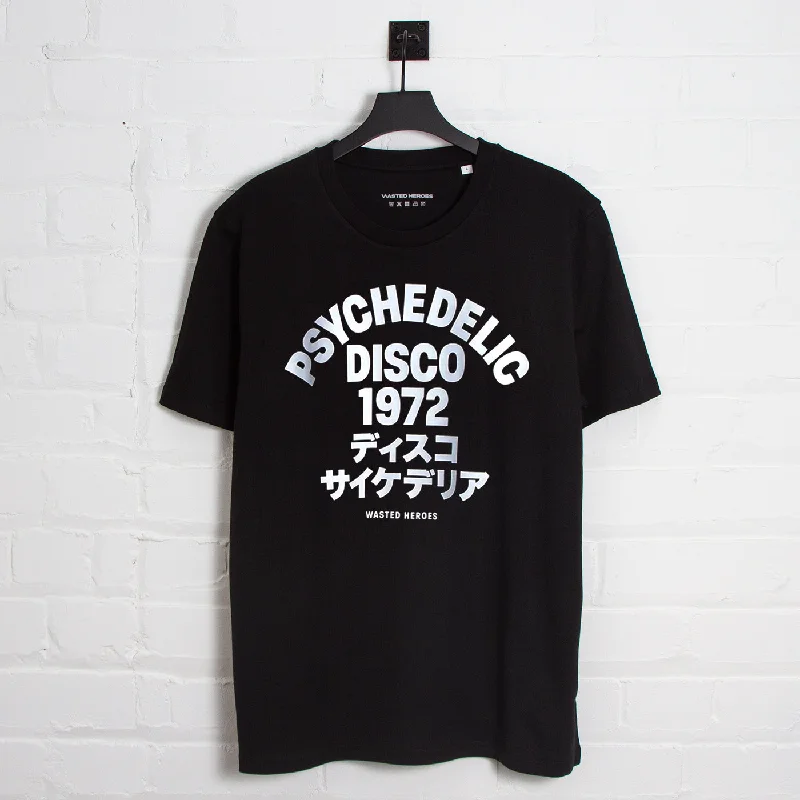 T-Shirt with Unique Designs-1972 Psychedelic Disco Front Print - Tshirt - Black