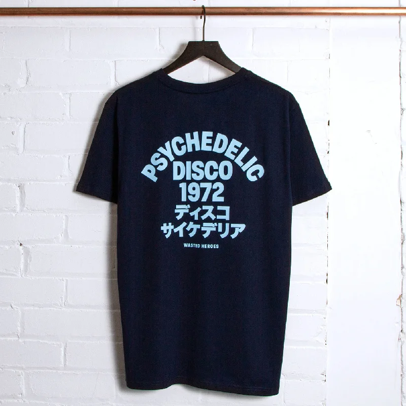 T-Shirt for Everyday Wear-1972 Psychedelic Disco Back Print - Tshirt - French Navy