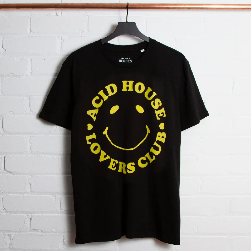 T-Shirt for Family Reunions-Acid House Lovers Front Print - Tshirt - Black