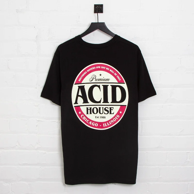 T-Shirt for Gym Apparel-Acid House Premium Back Print - Tshirt - Black