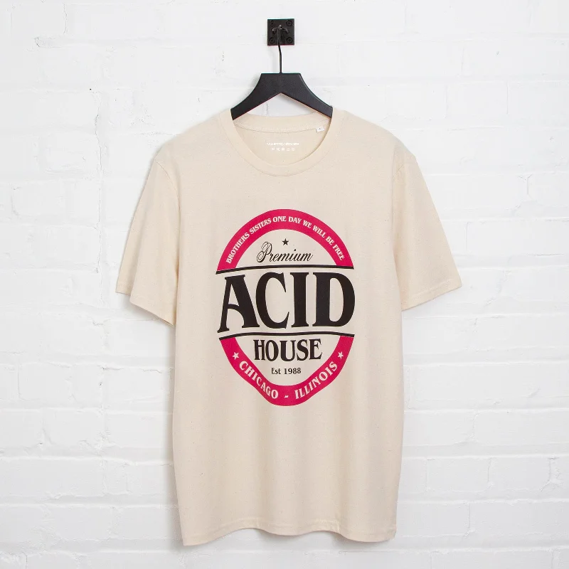 T-Shirt for Team Building Events-Acid House Premium Front Print - Tshirt - Natural