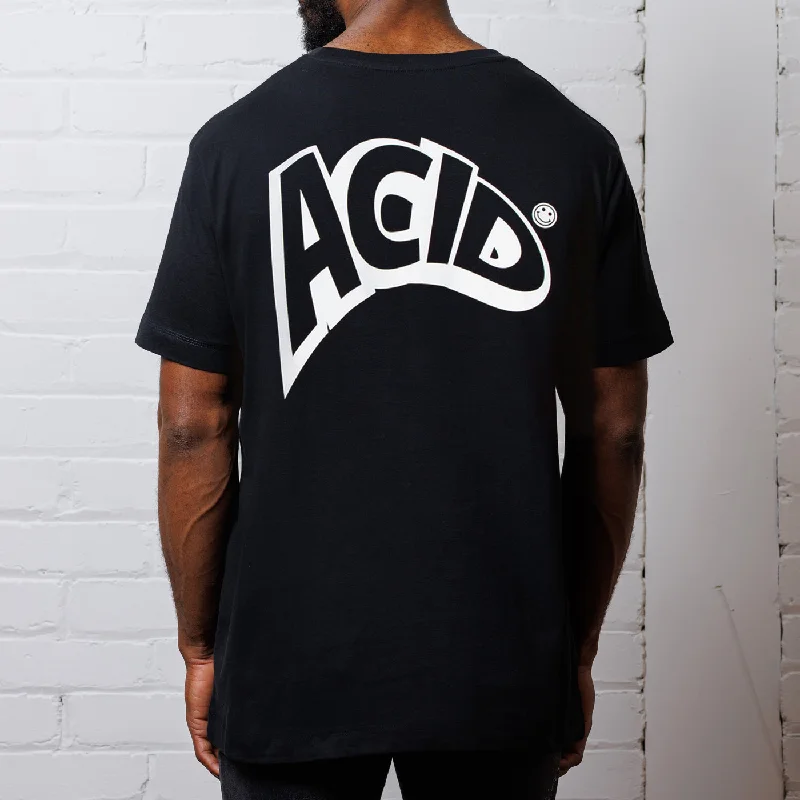 T-Shirt with Bold Prints-Acid Jam Back Print - Tshirt - Black