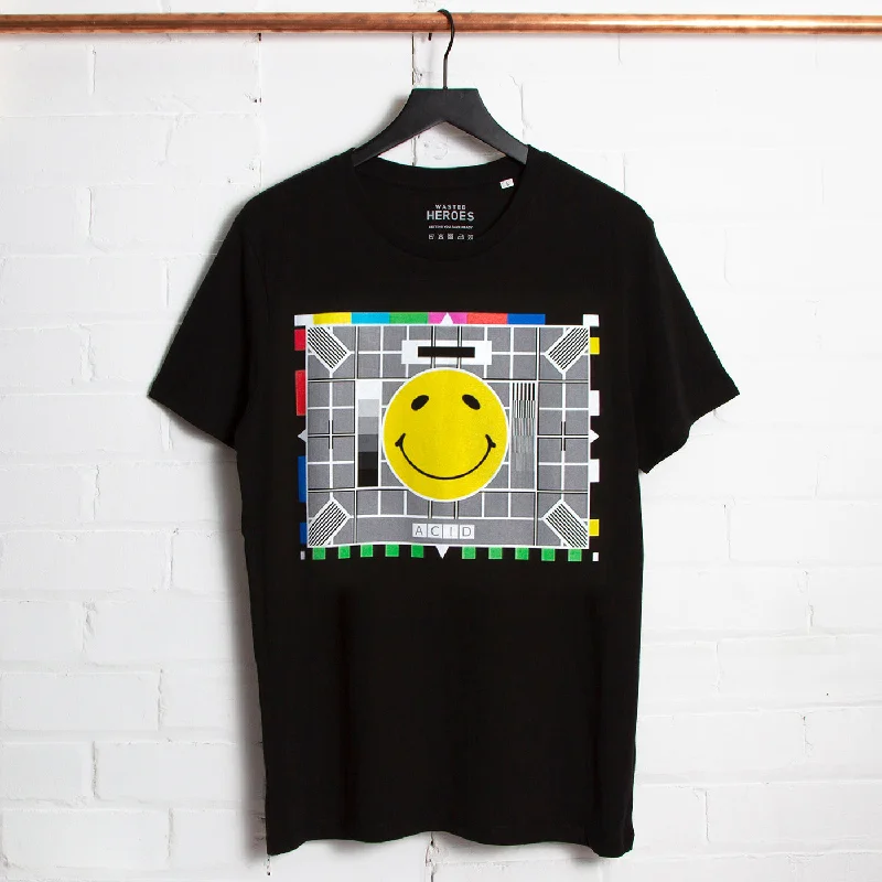 T-Shirt for Modern Fashion-Acid Test Card Front Print - Tshirt - Black