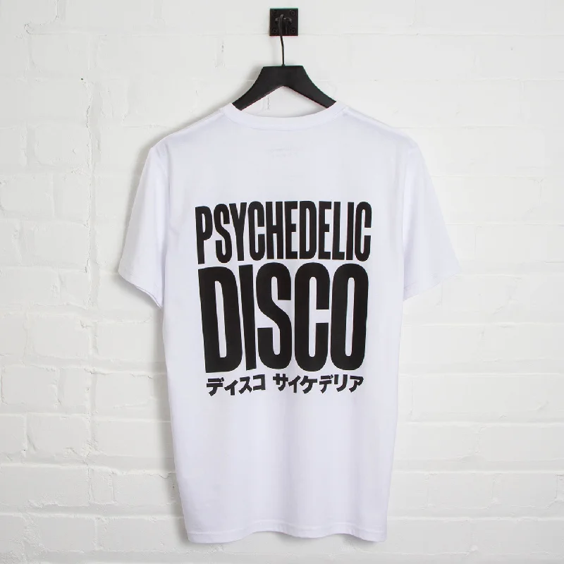 T-Shirt for Travel and Adventure Designs-PD Big Psychedelic Disco Back Print - Tshirt - White