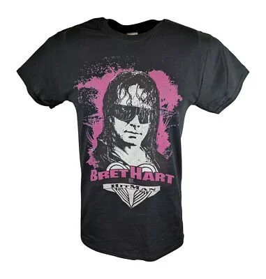 Bret Hitman Hart Profile WWE Mens Black T-shirt