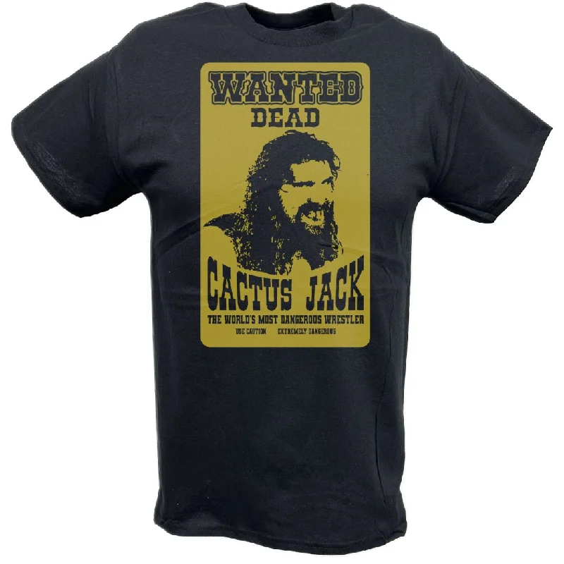 T-Shirt for Slim Fit Design-Cactus Jack Wanted Dead Mick Foley Mens T-shirt