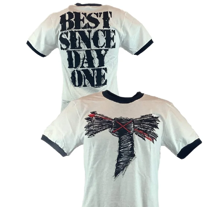 T-Shirt with Cool Pop Culture References-CM PUNK Best Since Day One Mens White Ringer T-shirt