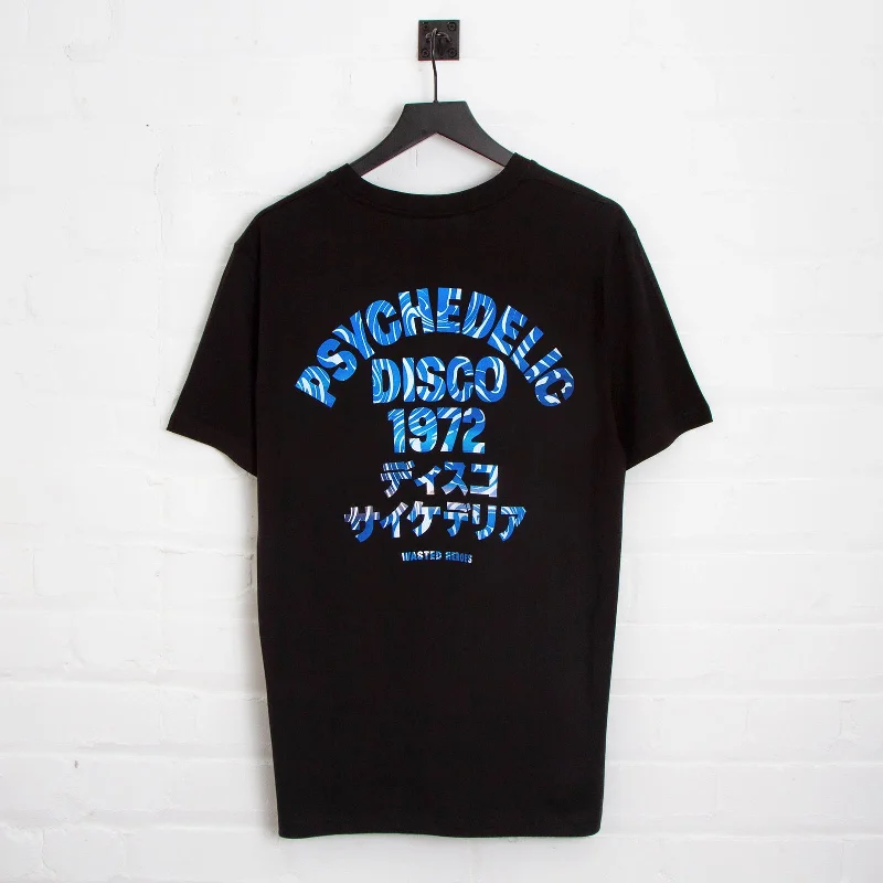 T-Shirt for Holiday Gifts-Cobalt 1972 Psychedelic Disco Back Print - Tshirt - Black