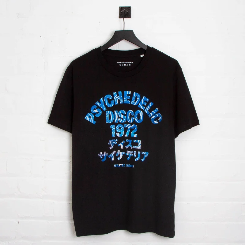 T-Shirt for Christmas Presents-Cobalt 1972 Psychedelic Disco Front Print - Tshirt - Black