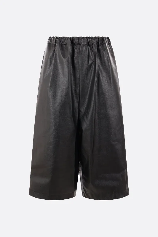 Custom Pants for School Events-faux leather cropped trousers