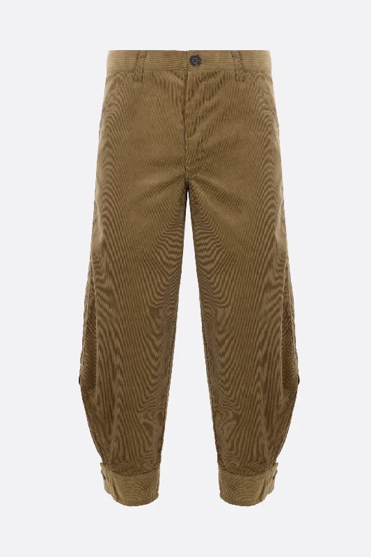 Custom Pants for Urban Style-corduroy cropped trousers