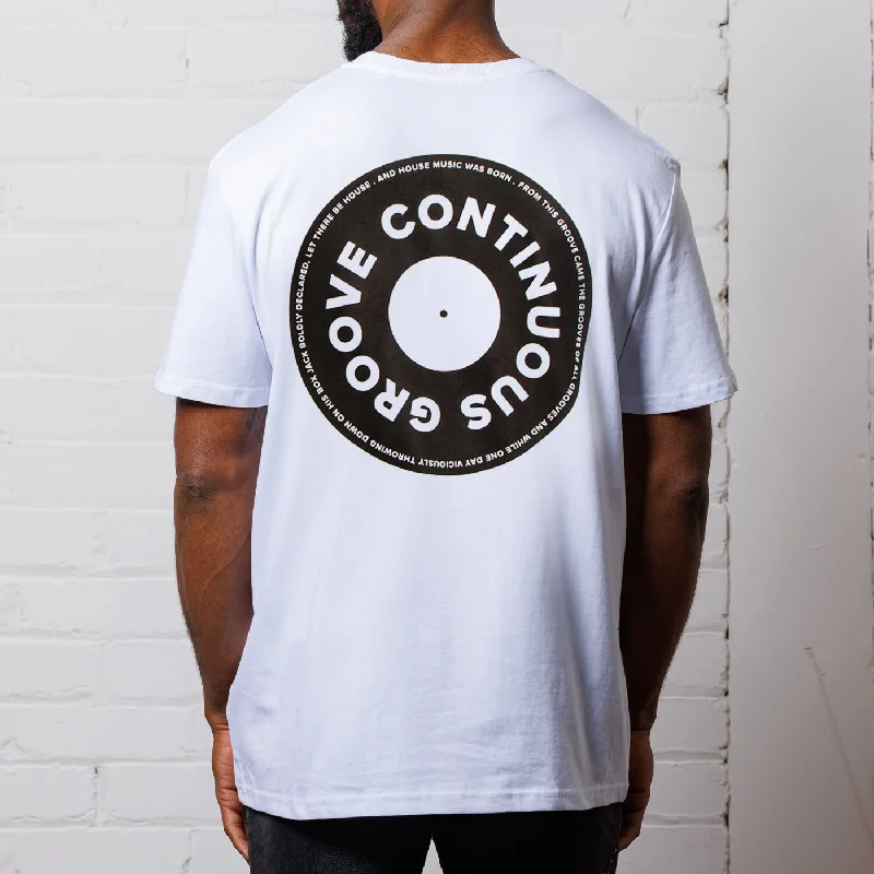 T-Shirt for Party Favors-Continuous Groove Back Print - Tshirt - White