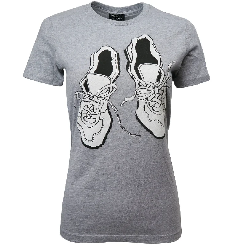 T-Shirt for Graphic Artists-RUN SHOES T // WOMENS // GREY