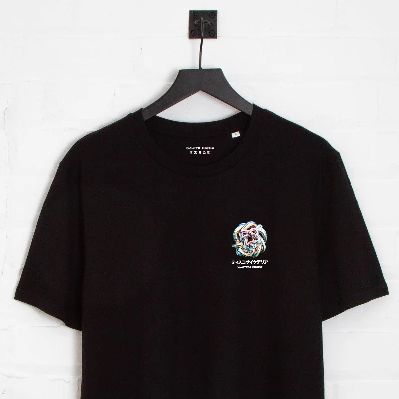 T-Shirt with Custom Logos for Businesses-Crest 025 Disco Psychedelia - Tshirt - Black