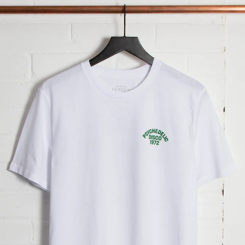 T-Shirt for Charity Fundraisers-Crest 1972 Psychedelic Disco - Tshirt - White Green